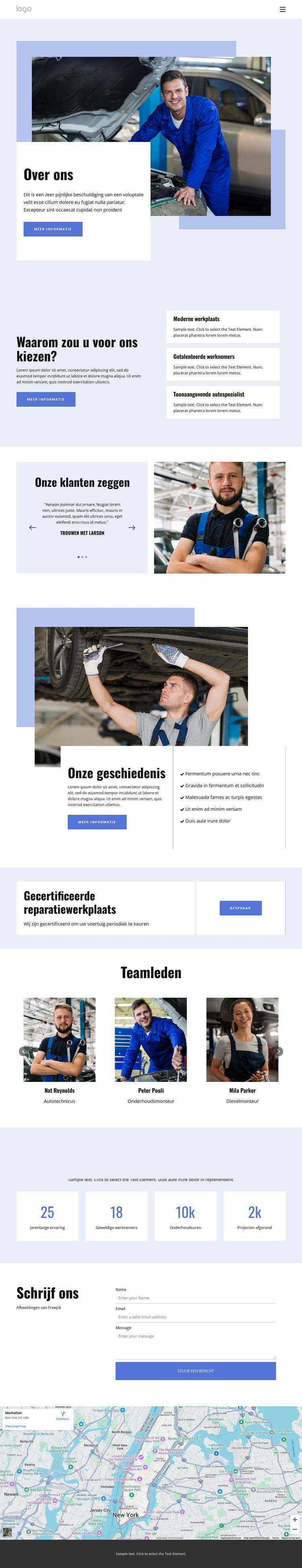 Volledige autoreparatie Website sjabloon