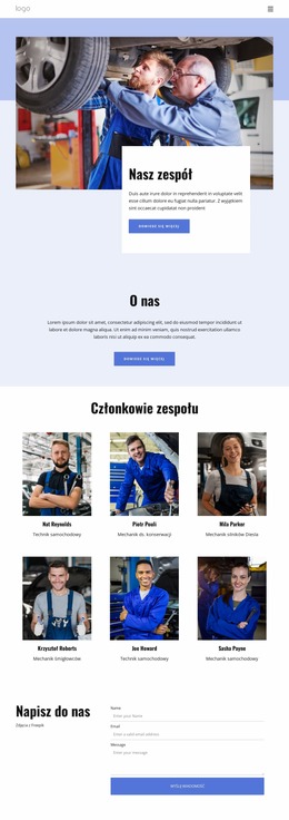 Zespół Naprawy Samochodów - Responsywny Szablon Joomla