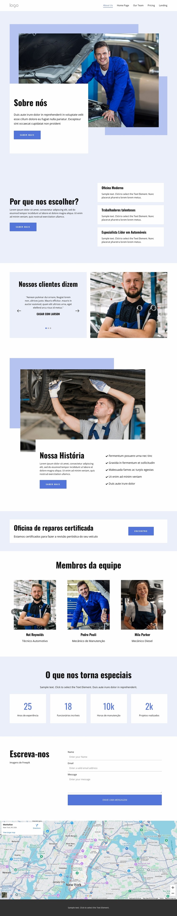 Serviço completo de conserto de automóveis Template Joomla