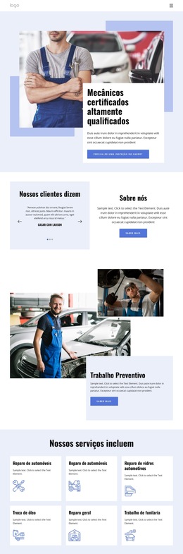 Especialistas Em Reparação De Automóveis - Modelo De Site Simples