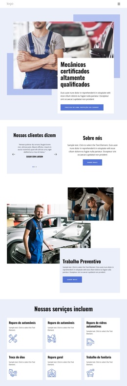 Especialistas Em Reparação De Automóveis - Tema WordPress Simples