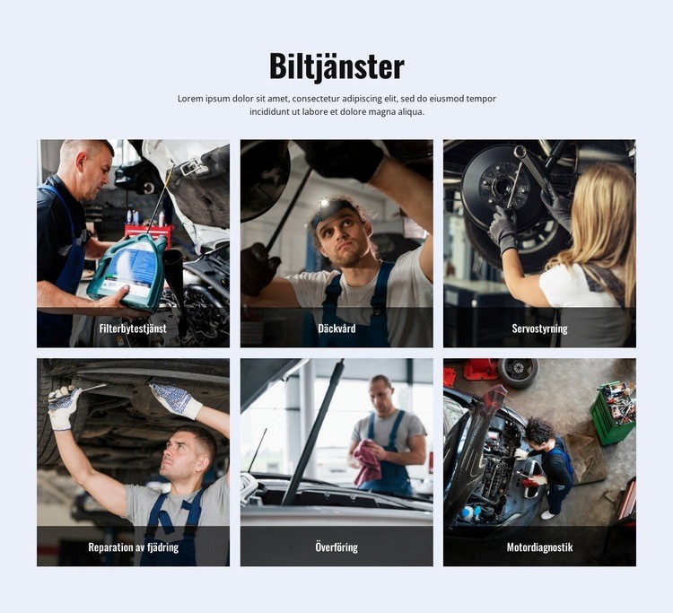 Biltjänster WordPress -tema