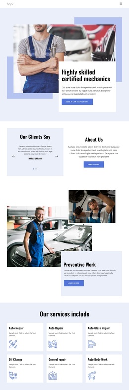 Free Online Template For Car Repair Experts