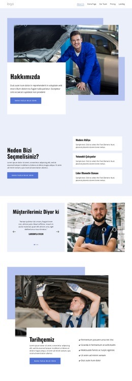 Tam Servis Oto Tamiri Için Çarpıcı Web Tasarımı