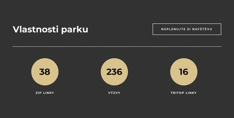 Vlastnosti dobrodružného parku Šablona webové stránky