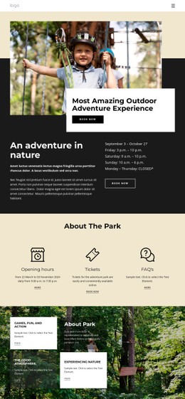 Adventure Park Basic Html Template With CSS