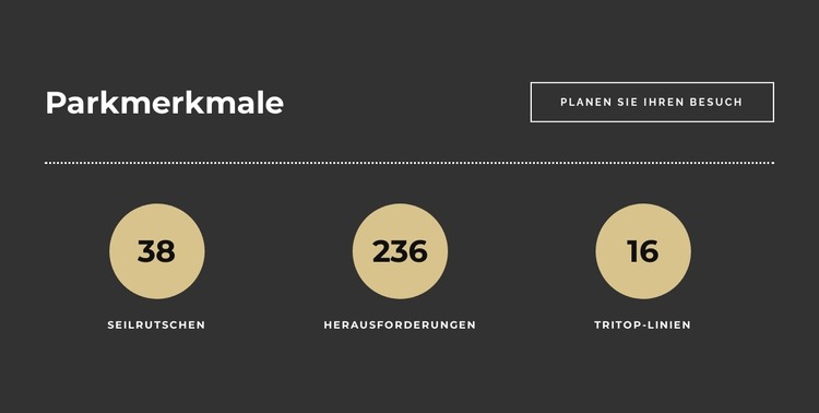 Merkmale des Abenteuerparks HTML-Vorlage