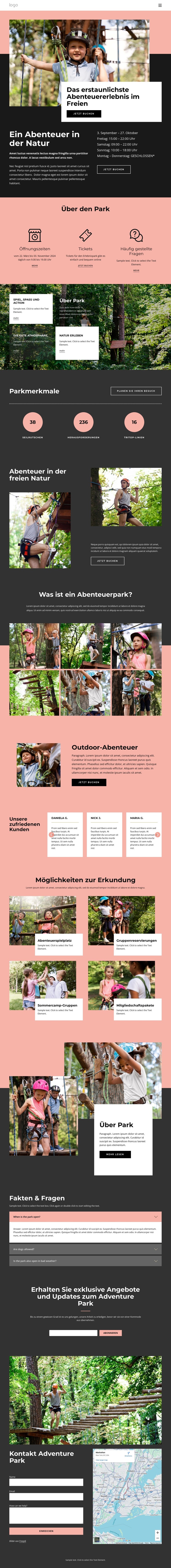 Abenteuer Park HTML-Vorlage