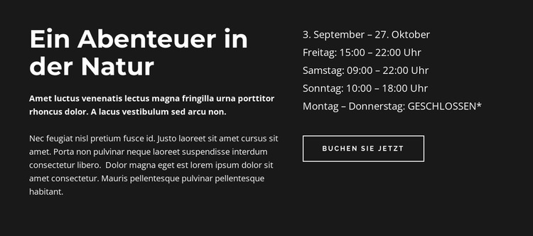 Der Abenteuerpark Website Builder-Vorlagen