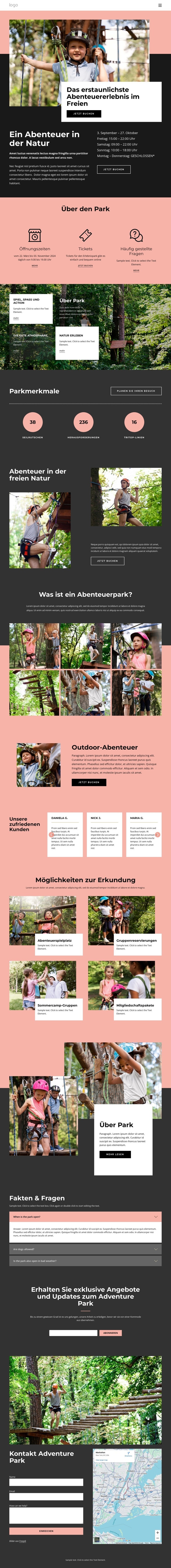 Abenteuer Park Landing Page