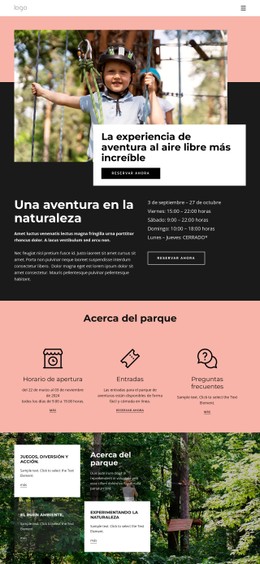 Parque De Aventuras Plantilla Html Básica Con CSS