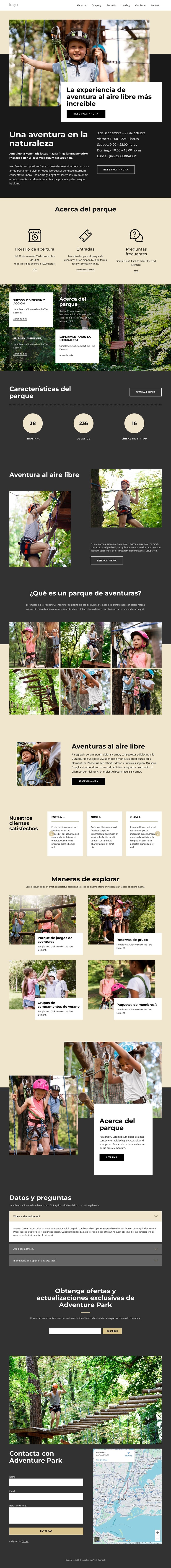 Parque de aventuras Plantilla HTML