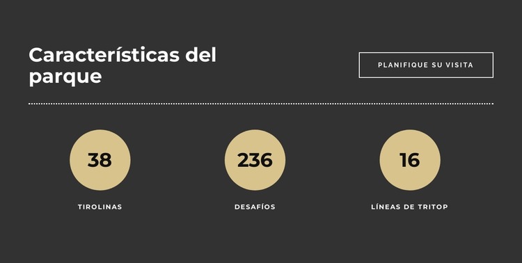 Características del parque de aventuras Plantilla Joomla