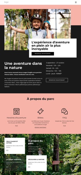 Page HTML Pour Parc D'Attraction