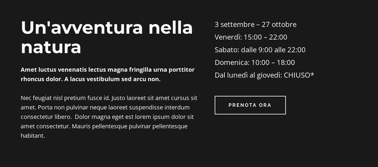 Il parco avventura Modello HTML