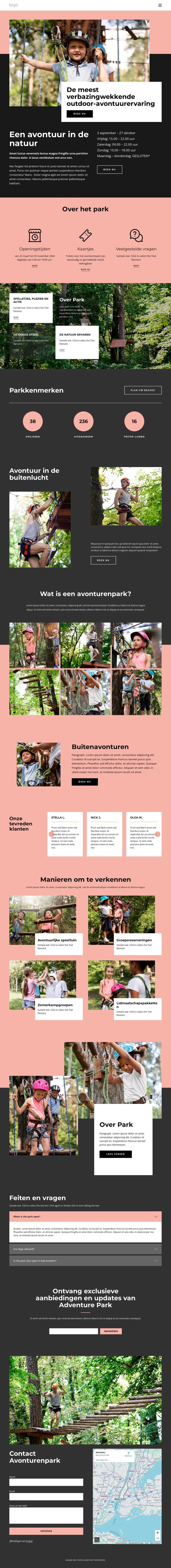 Pretpark Website Builder-sjablonen