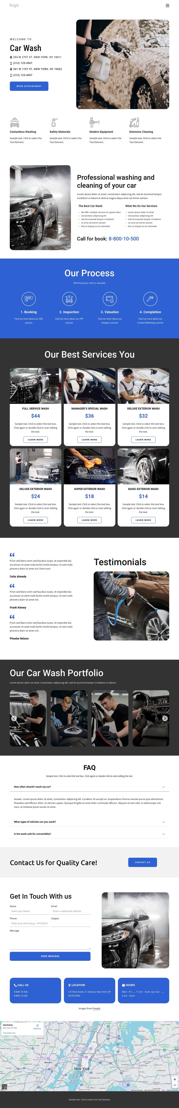 Car wash CSS Template