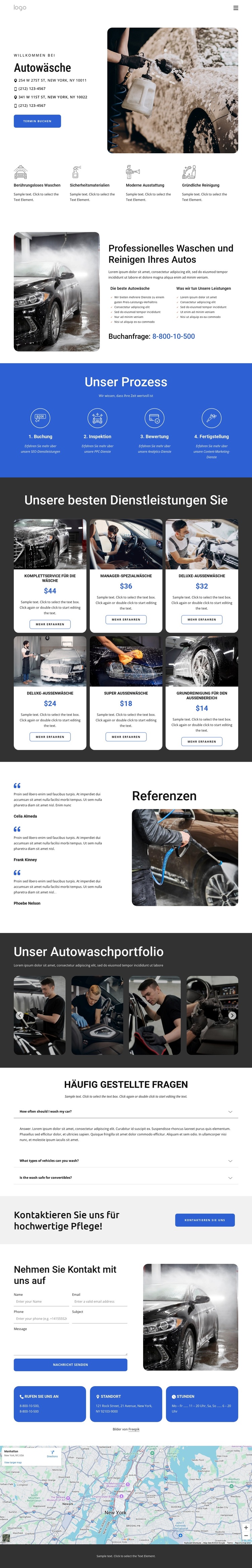 Autowäsche Website-Vorlage