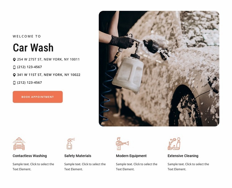 Car wash service Elementor Template Alternative