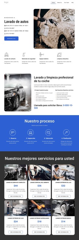 Lavado De Autos - Plantilla HTML5