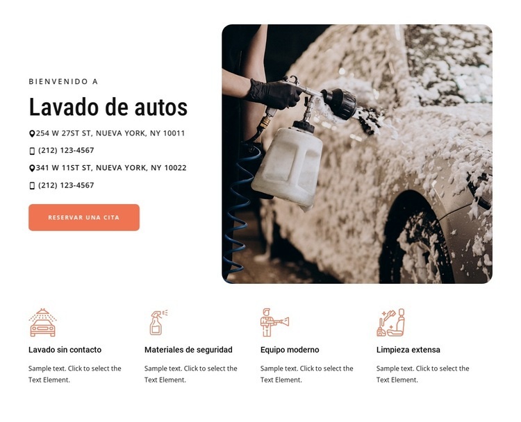 servicio de lavado de autos Plantilla de una página