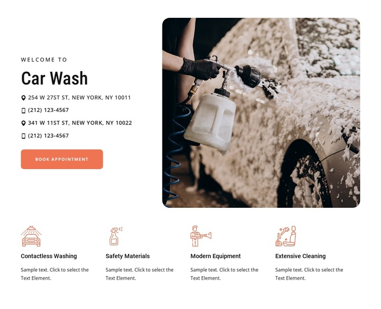 Car wash service HTML5 Template