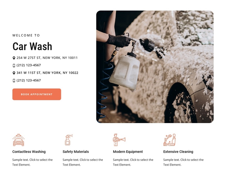 Car wash service One Page Template