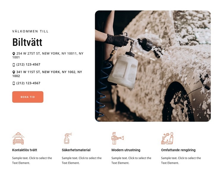 Biltvättservice HTML-mall