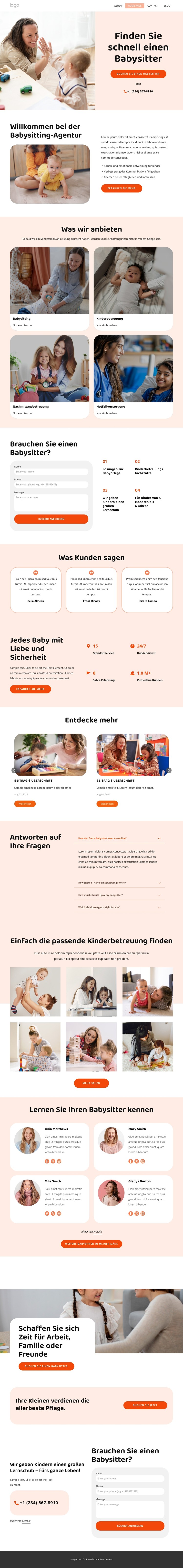 Kindermädchen und Babysitter CSS-Vorlage