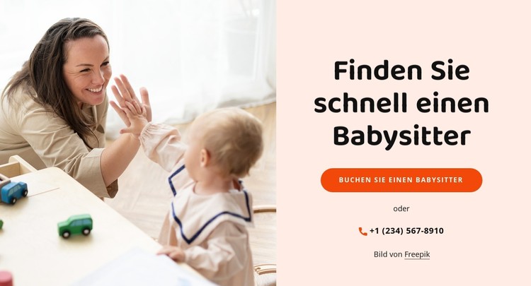 Finden Sie vertrauenswürdige Babysitter CSS-Vorlage