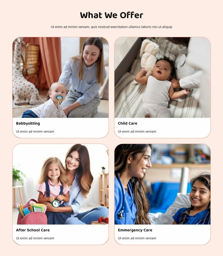 Our childcare services Elementor Template Alternative