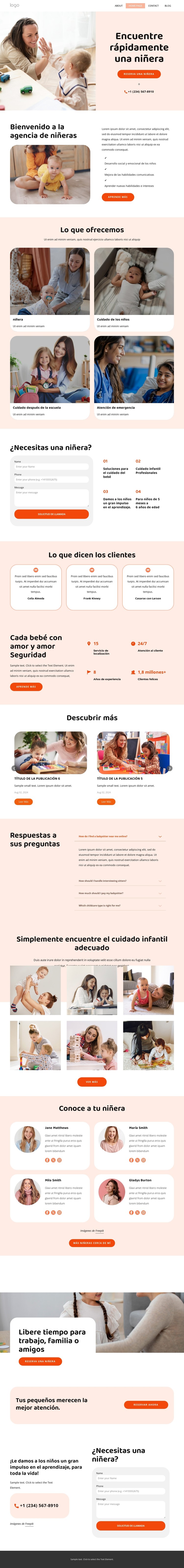 Niñeras y niñeras Plantilla CSS