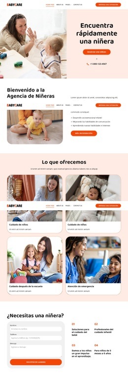 Niñeras y niñeras Plantillas de una página