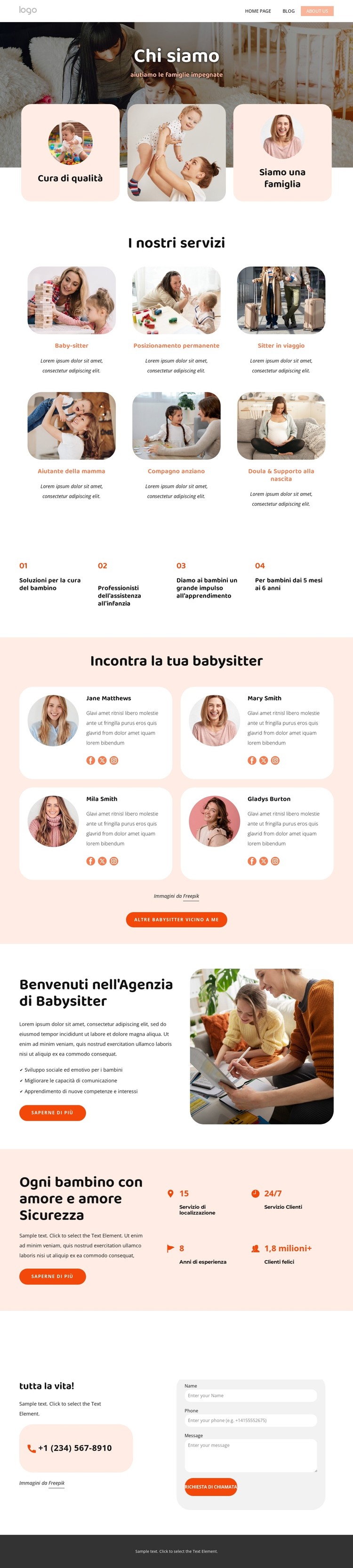 Tate e baby sitter per aiutare la tua famiglia Modello CSS