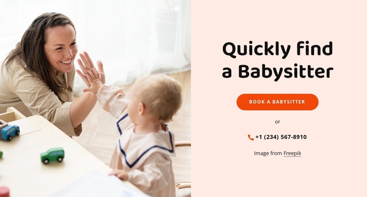 Find trusted babysitters Joomla Page Builder