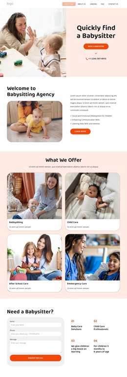 Nannies And Babysitters - Free Template