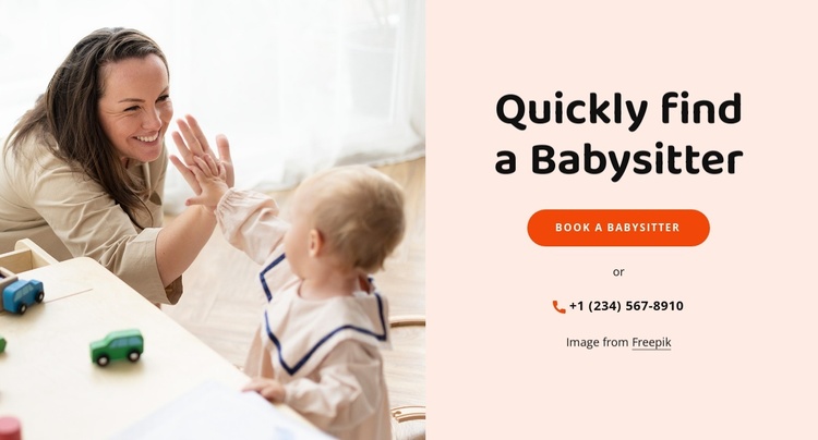 Find trusted babysitters eCommerce Template