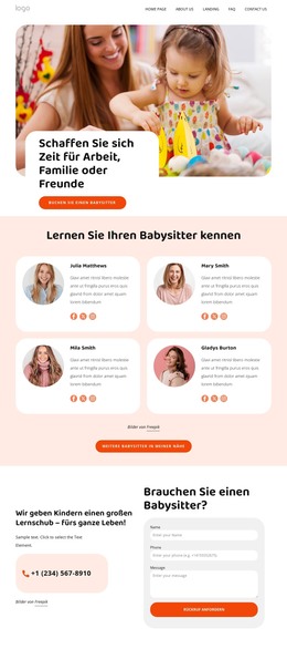 Ausgebildete Babysitter - Vollständig Responsive Vorlage