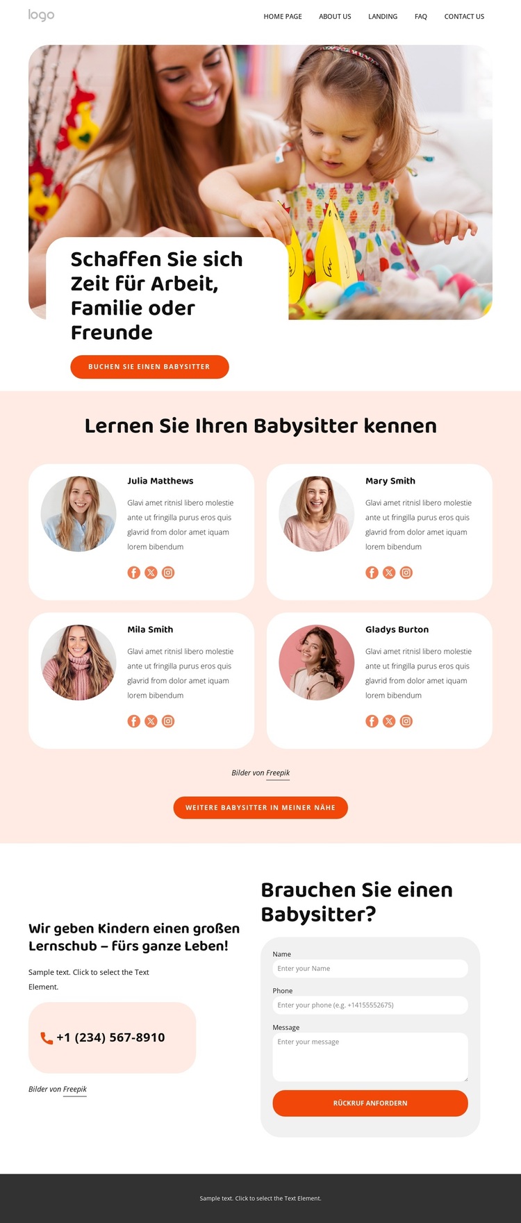 Ausgebildete Babysitter WordPress-Theme