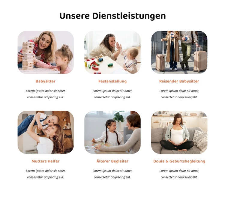 Kinderbetreuung und Babysitting-Dienste WordPress-Theme