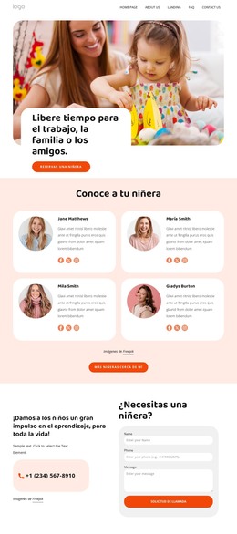 Niñeras Capacitadas - Plantilla Totalmente Responsiva