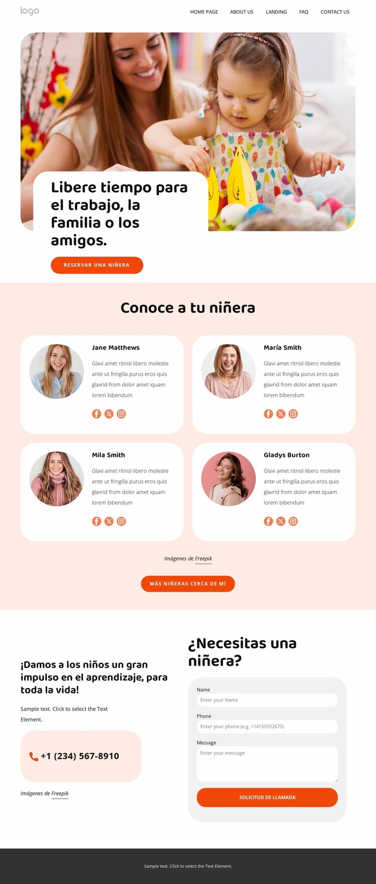 Niñeras capacitadas Plantilla Joomla