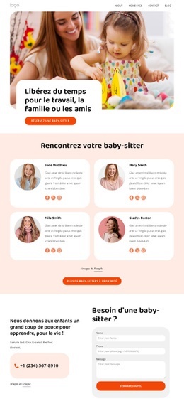 Créateur De Site Web Premium Pour Baby-Sitters Formées