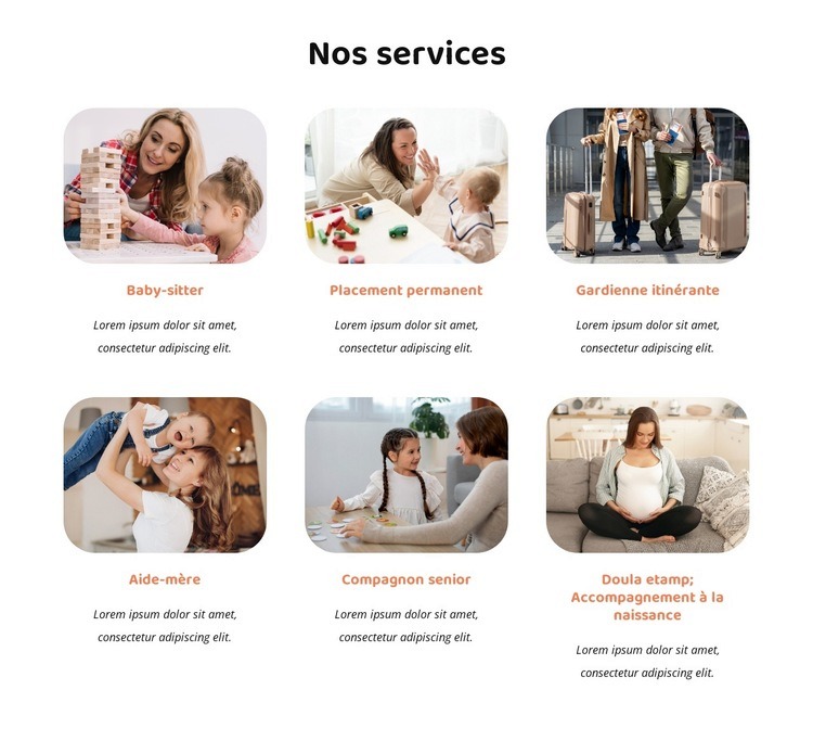 Services de garde d'enfants et de baby-sitting Créateur de site Web HTML