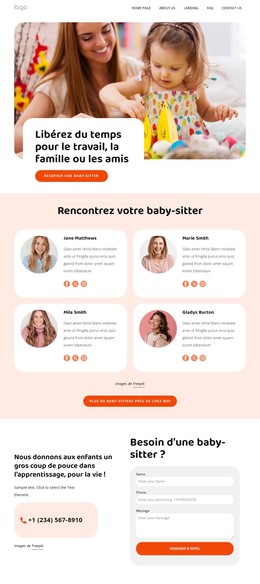 Baby-Sitters Formées - Modèle Entièrement Réactif