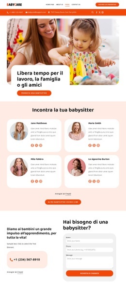 Babysitter preparate Disegni del sito web