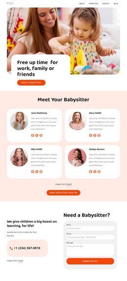 Trained Babysitters - Page Builder Templates Free