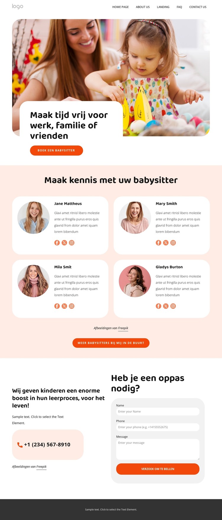 Opgeleide babysitters CSS-sjabloon