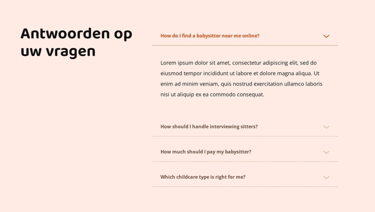 Antwoorden Website sjabloon