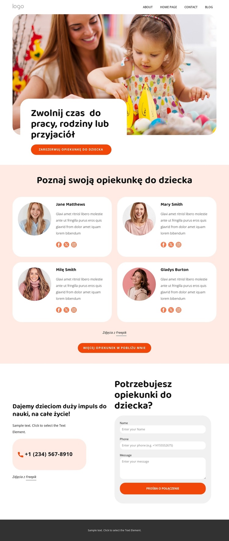 Wyszkolone opiekunki Motyw WordPress